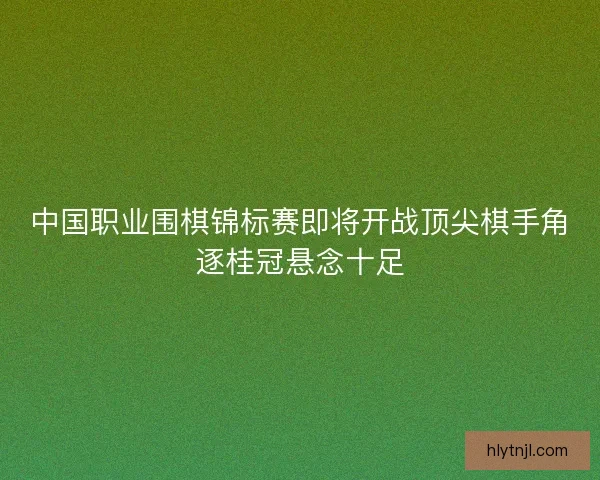 中国职业围棋锦标赛即将开战顶尖棋手角逐桂冠悬念十足